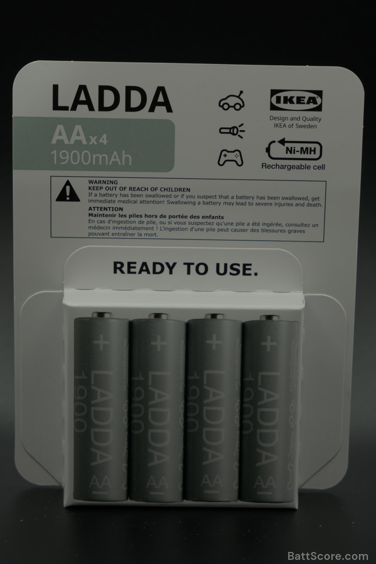 Ladda (Ikea) AA NiMH 1900mAh